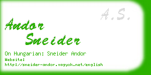 andor sneider business card